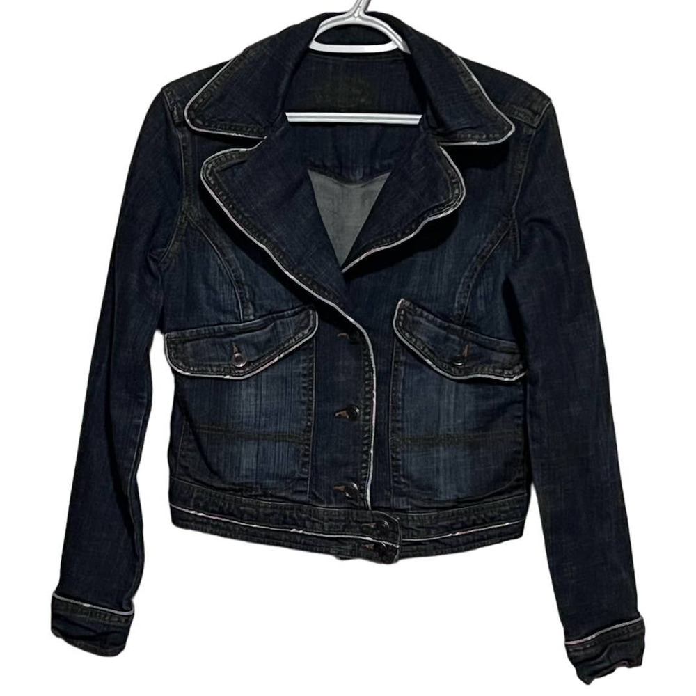 U.S. Polo Assn Women's Heavy Medium Wash‎ Denim Jacket Oversized Pockets Size M